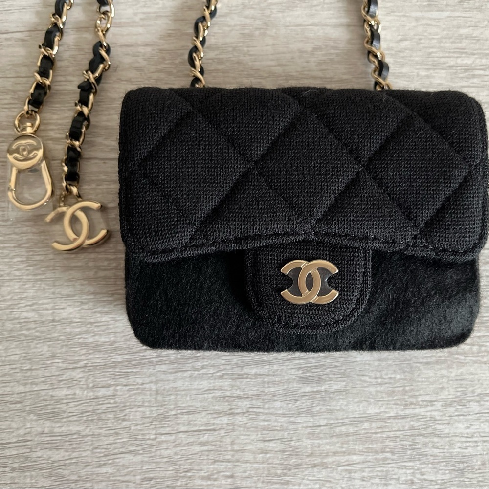 👛 Chanel Jersey Quilted Belt Bag Black - Brand New
